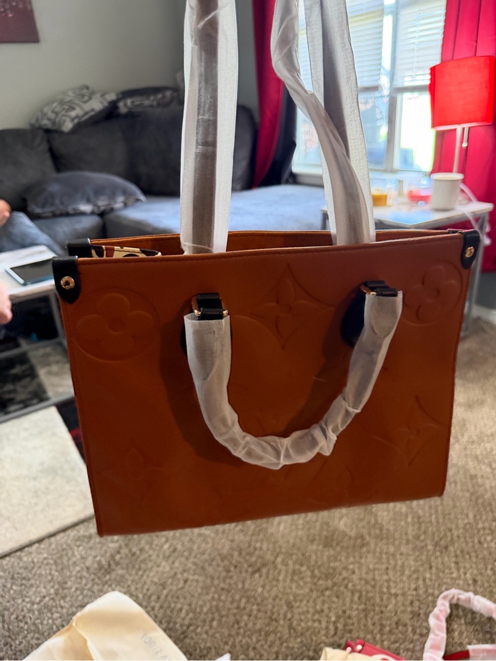 Structured Brown Embossed Shoulder Bag - Luxe Everyday Tote